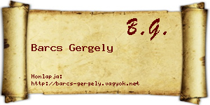 Barcs Gergely névjegykártya