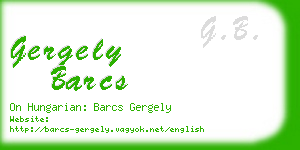 gergely barcs business card